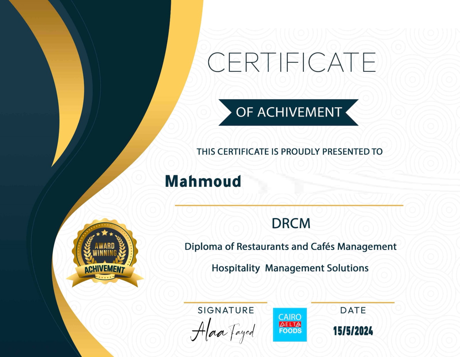 certificate
